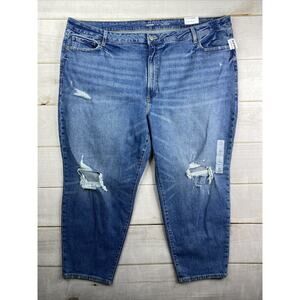 Old Navy Jeans Womens 28 OG Straight Ankle Hi Rise Distressed Stretch Denim NWT